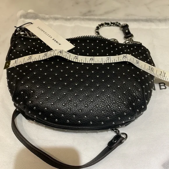 Aimee Kestenberg Black Studded Chain-Accent Shoulder Bag - Picture 12 of 14